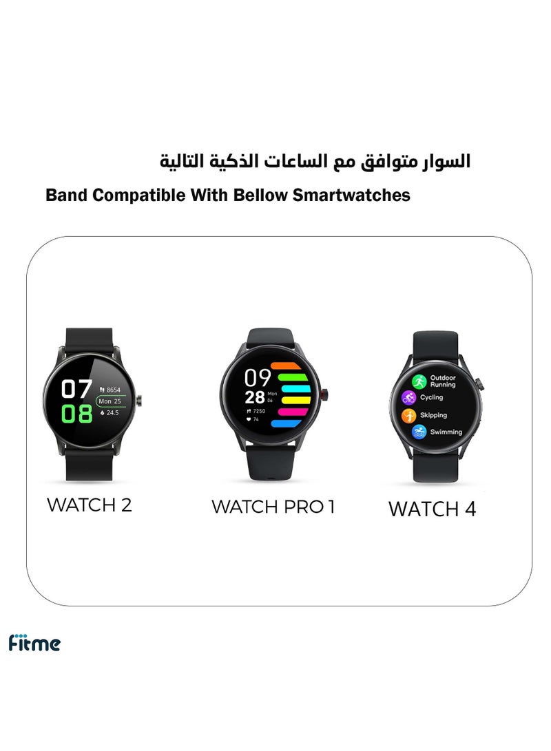 فيت مي سوار تبديل سليكون كلاسيكي لساعات ساوندبيتس واتش برو 1 / واتش 2 / واتش 4 (22 مم) - Image 3