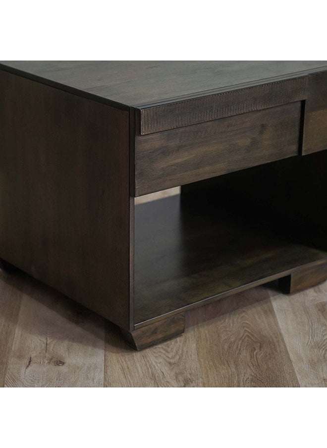 DANUBE HOME Saga End Table Multifunctional Living Room Table Space Saving Side Table Modern Design Furniture For Home Bedroom L60xW60xH50cm Light Walnut  - Image 5