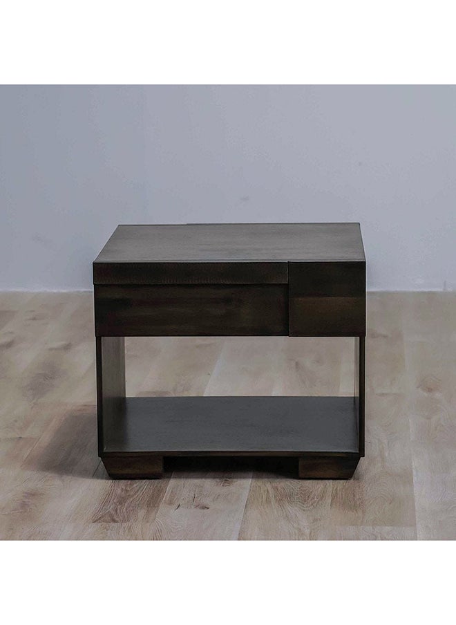 DANUBE HOME Saga End Table Multifunctional Living Room Table Space Saving Side Table Modern Design Furniture For Home Bedroom L60xW60xH50cm Light Walnut  - Image 2