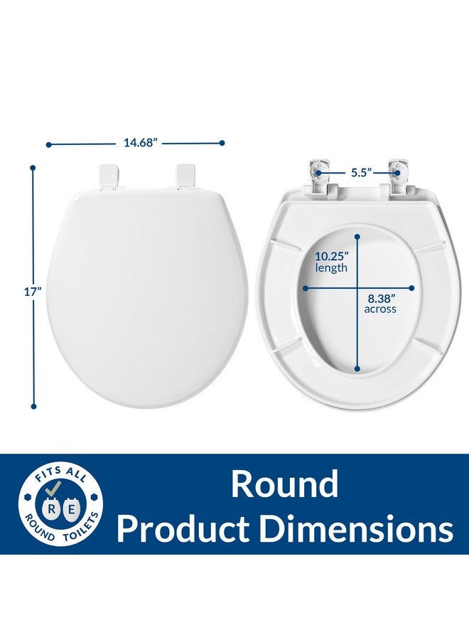 Bemis 730SLEC Slow Close Toilet Seat, Easy Clean Hinges and Durable Plastic Seat, Round, White - Image 2