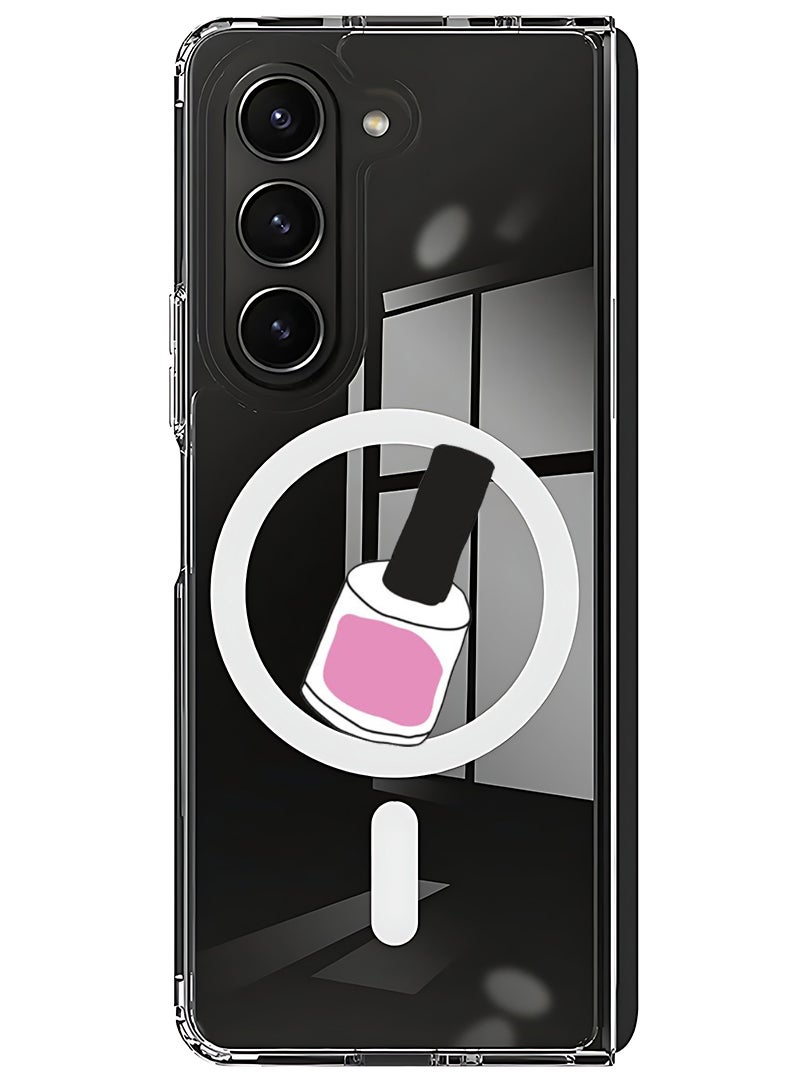 Theodor Magnetic Case for Samsung Galaxy Z Fold 6 Compatible with MagSafe Wireless Charging, Shockproof Phone Bumper Cover Nail Paint 1 - Image 1