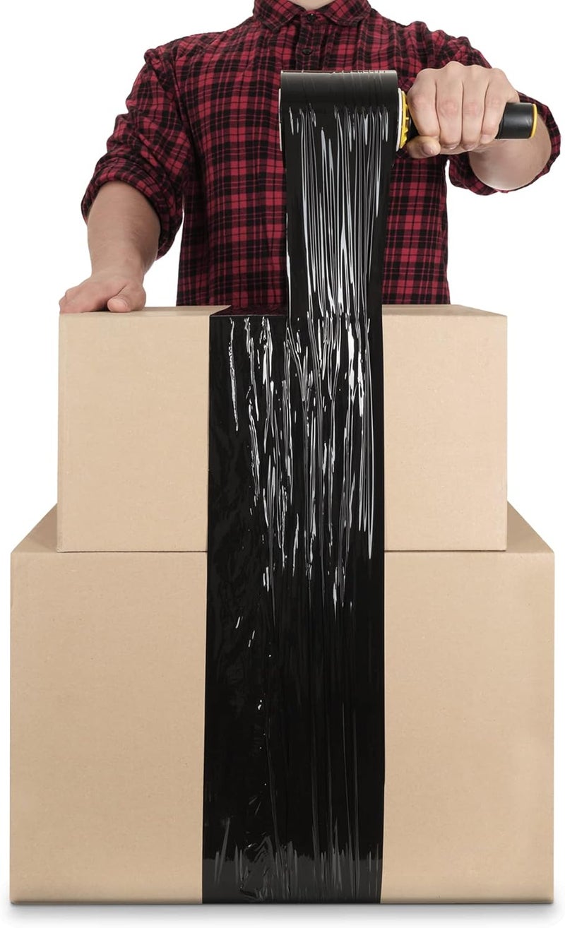 Rago ® Stretch Film Set Mini Rolls | Black Film for Furniture Stretch Film | Pallet Wrap Hand Film Wrap (1x Black 0.43kg - incl. Hand Dispenser) - Image 3