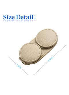 Excefore Sunglasses Holder for Car Sun Visor, Double Position Leather Glasses Hanger, Magnetic Eyeglass Clip for Auto, Ticket Card Clips Organizer, Universal Vehicle Visor Accessories, Beige  - Image 2