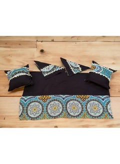 Generic A sofa set in Khayami fabric, 5 pieces (1 sofa cover + 2 pillow covers + 2 cushion covers) - dark blue - Design may vary.  - Image 2