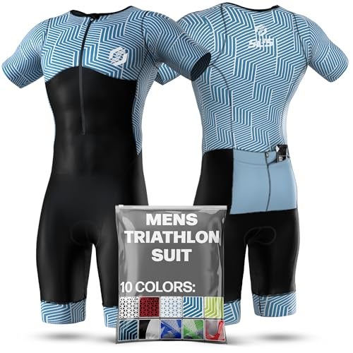 SLS3 Triathlon Suits Mens - Aerodynamic Sleeved Tri Suit Men – Lightweight Trisuit with Premium FX Fabrics - 2 Pockets (Legacy, Large) - Image 1