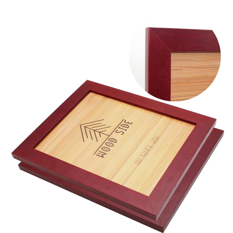 WOOD SIDE ORBIS Rustic Wooden Picture Frame 5x7 Inch - Set of 2-100% Natural Eco Distressed Wood and Real Glass - Made for Wall and Table Top Display - Mahogany - Image 2