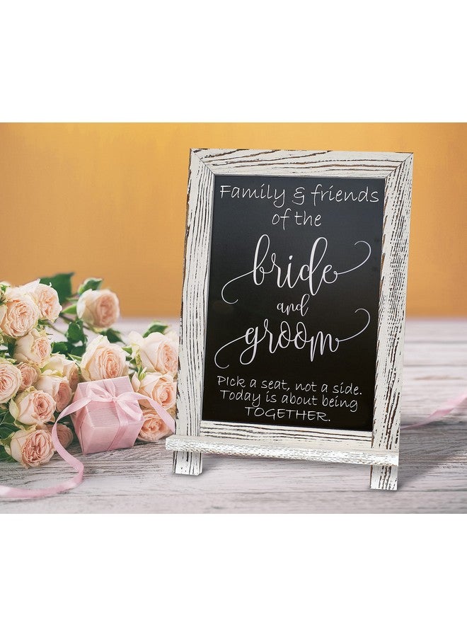 Better Office Products Framed Tabletop Chalkboard Sign, 9.5" X 14", Rustic Wood Frame, Small Magnetic Chalkboard With Built-In Ledge And Folding Stand, One White Chalk Marker Included,(Whitewash) - Image 2