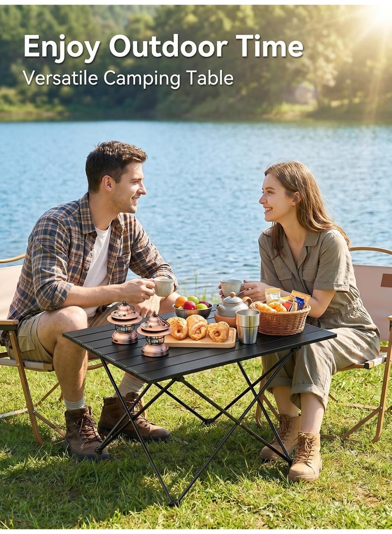 MIIGA Portable Folding Camping Table, Lightweight Aluminum Roll Top Picnic Table, Waterproof Foldable Outdoor Table with X-Shaped Frame for Beach, Garden, BBQ, Desert Camping, Travel - Image 3