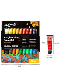 Mont Marte 18pcs Acrylic Paint Set 36ml Tubes Ideal For Acrylic Painting Brilliant Lightfast Colours With Great Opacity  - Image 2