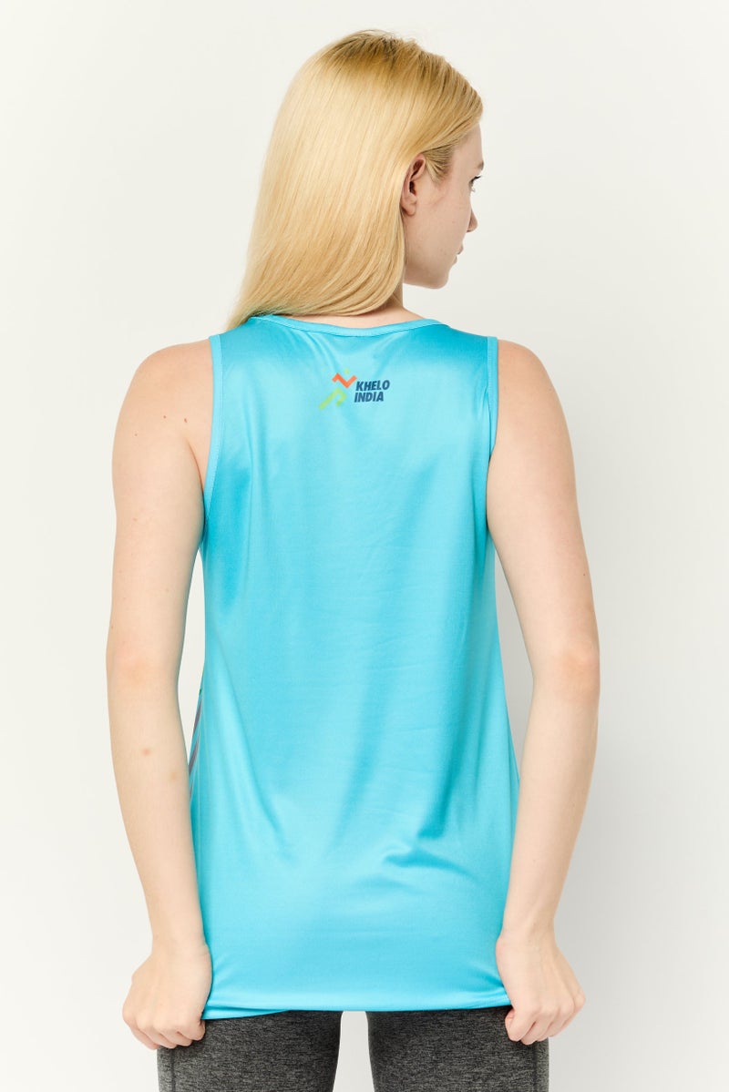 Adidas Women Sportswear Fit Fit India Training Jersey, Turquoise - Image 4