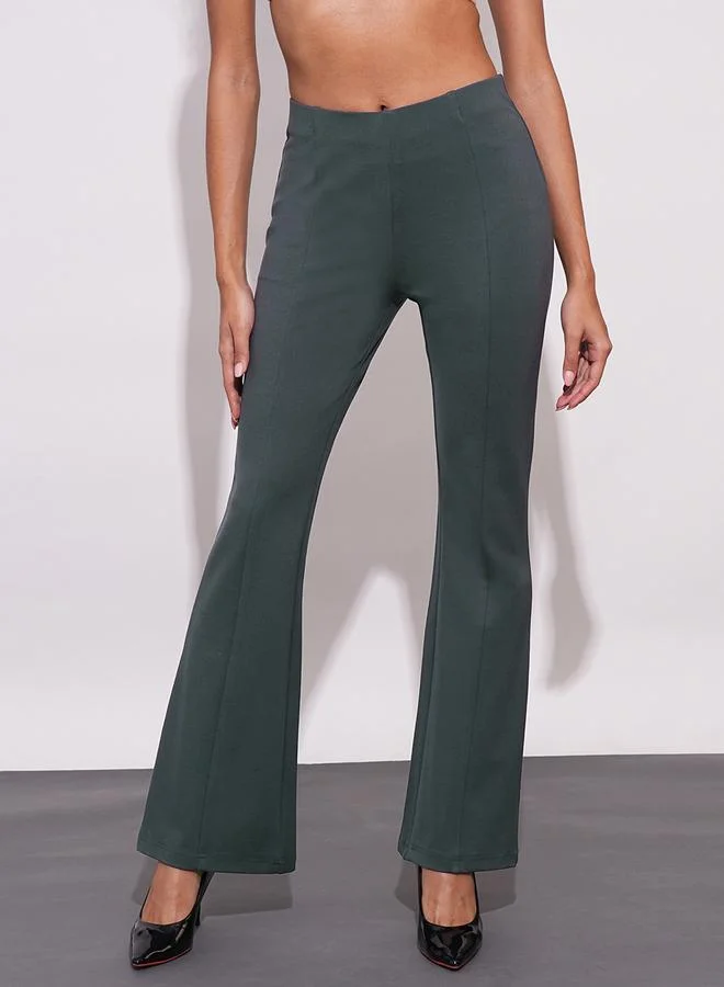 globus Grey Stretchable Workwear Bootcut Treggings