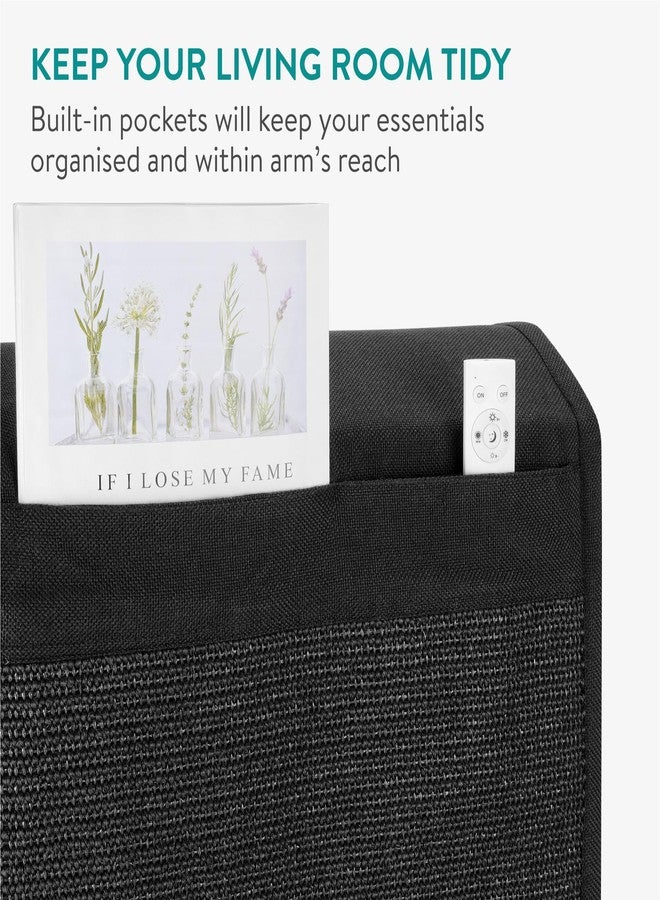 Navaris Cat Scratch Sofa Protector with Storage Space - Durable Sisal Pad - Scratcher Mat to Stop Cats Scratching Furniture - Indoor Cat Scratch Pads Suitable for All Sofas - Black - Image 3