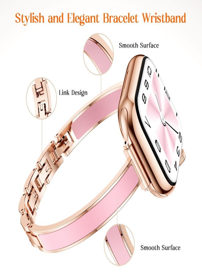 Mosonio Slim Bracelet Bands for Apple Watch Women, Elegant Thin Strap with Easy-Adjust Link Clasps, Compatible with Apple Watch Series 11/10 (42mm), Series 9/8/7 (41mm), Series 6/5/4/SE (40mm), Series - Image 5
