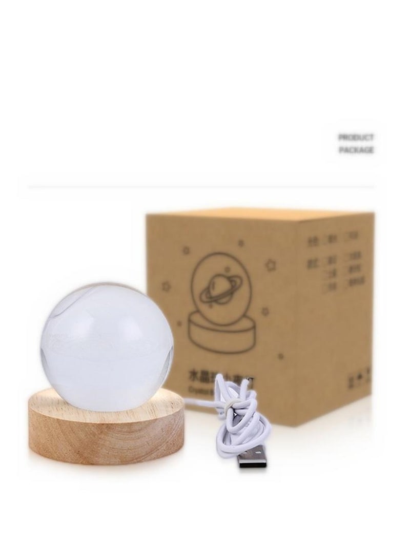 الأزرق جي دبليو مصباح ليلي ثلاثي الأبعاد على شكل كرة كريستالية شفافة من الكريستال مصباح ليلي مصباح ليلي مزود بمفتاح لمس مصباح ليد مصباح ديكور ديكور ديكور للمنزل - Image 4