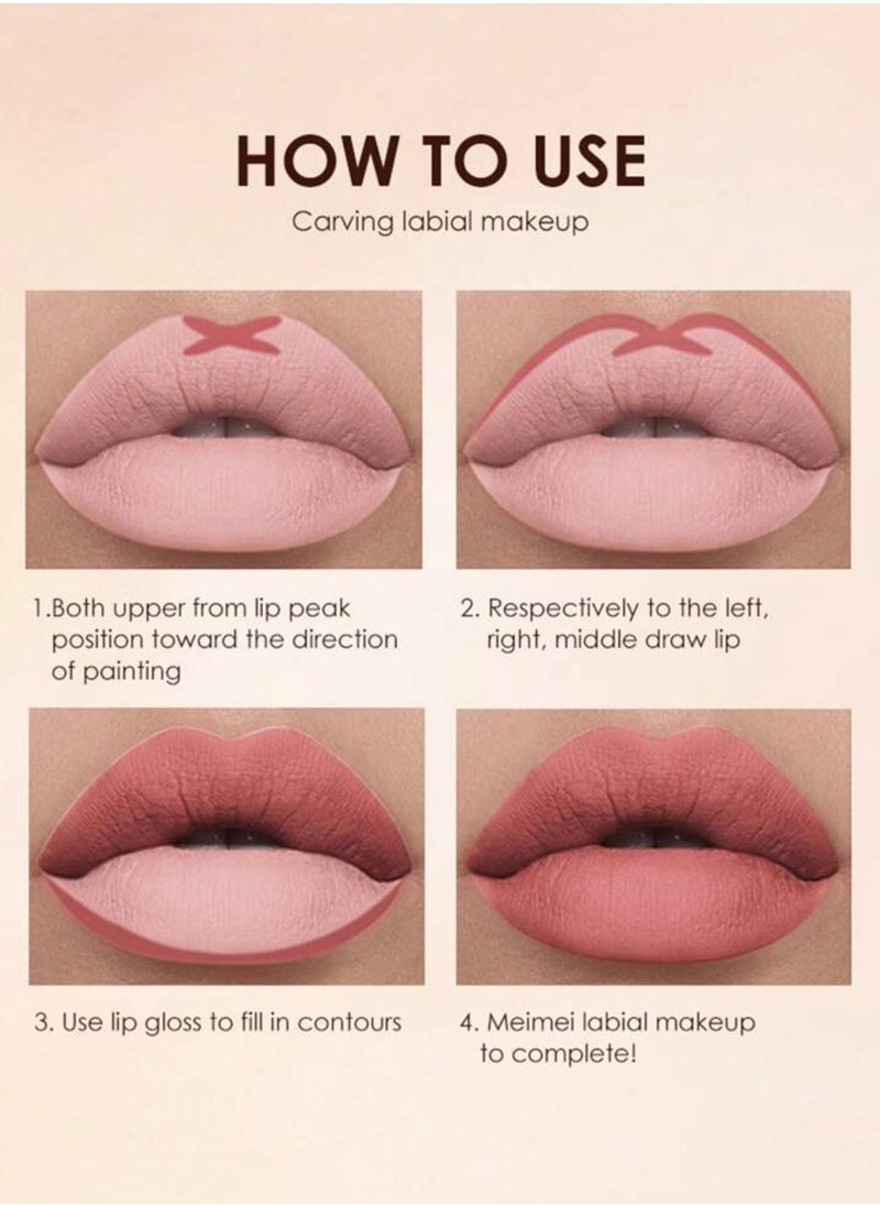 LANGMANNI - Liquid Lip Stick &Lip Liner 2PCS Color 02 - Image 1