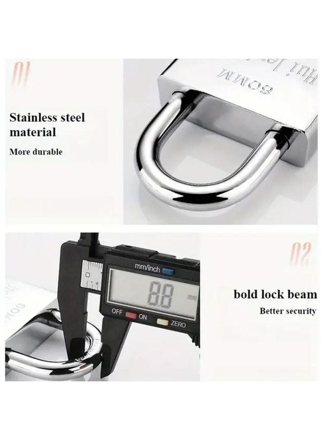 Long Beam 40MM Alloy Steel Padlock Waterproof Rust Resistant Secure Keyed Lock - Image 4