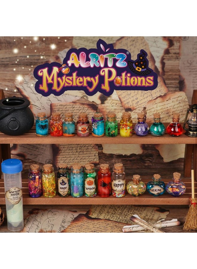 Alritz - Mystery Potions Kit For Kids, 20 Magic Mix Witch Potion Bottles, Happy Halloween Decorations Pumpkin Table Craft Toys For Boys & Girls Age 6 7 8 9 10+ Indoor Party Decor - Image 1