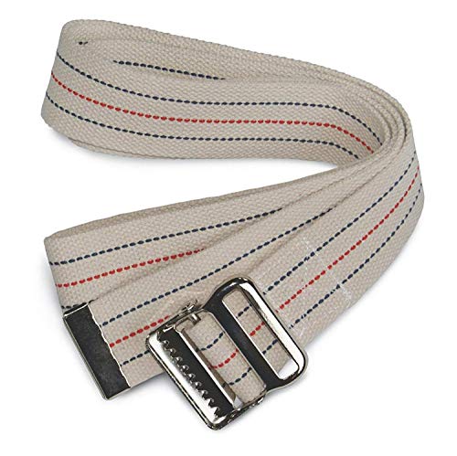 Sammons Preston Gait Belt with Metal Buckle, 2" Wide, 72" Long Heavy Duty Gait Transfer Belt, Essential Walking and Transport Assistant for Elderly, Disabled, & Medical Patients, Neutral Stripe - Image 5