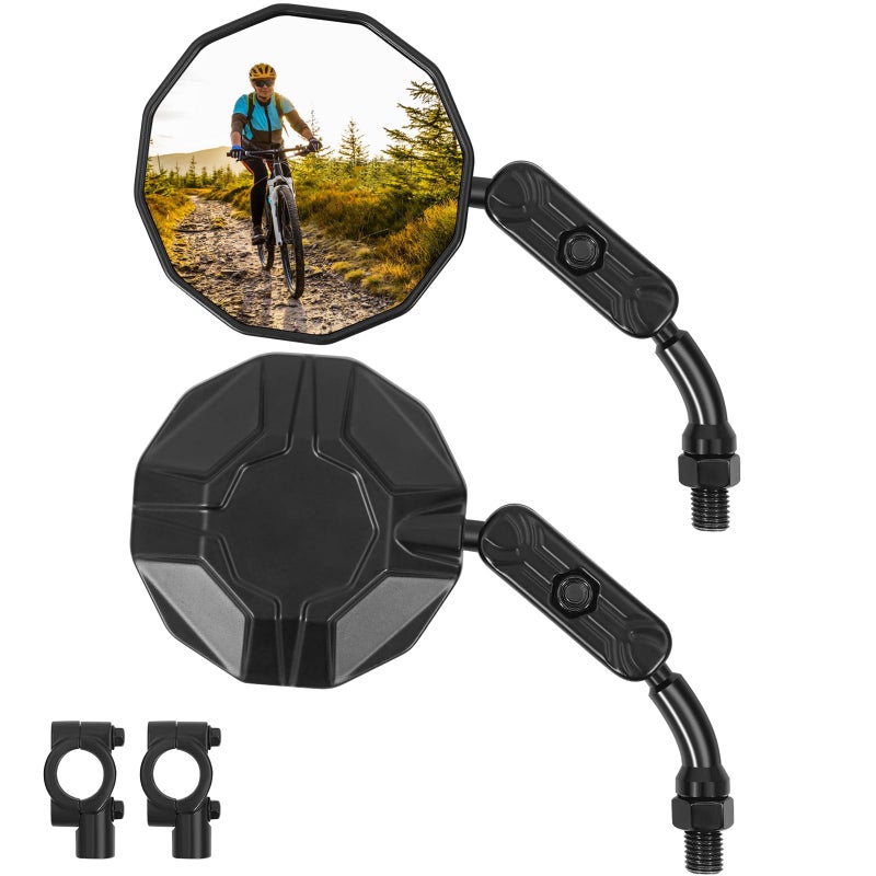 TXZSXS Bike Mirrors, 2 Pack Bicycle Mirrors for Handlebars, HD Convex Glass Mirror,Bike Accessoriesï¼Œ360Â° Fully Adjustable, Shock-Resistant Bicycle Mirrors for MTB, E-Bike, Scooter & Motorcycle - Image 1