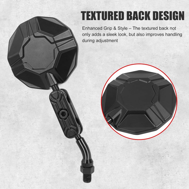 TXZSXS Bike Mirrors, 2 Pack Bicycle Mirrors for Handlebars, HD Convex Glass Mirror,Bike Accessoriesï¼Œ360Â° Fully Adjustable, Shock-Resistant Bicycle Mirrors for MTB, E-Bike, Scooter & Motorcycle - Image 3