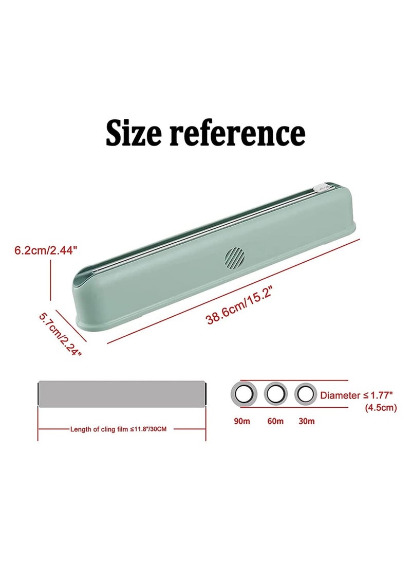 Luckam Cling Film Dispenser with Cutter Reusable Plastic Food Wrap Dispenser Cutter for Cling Film, Tin Foil, Kitchen Wall-Mounted Cling Film Storage and Cutting Box, With 1 Box of Plastic Wrap - Image 5