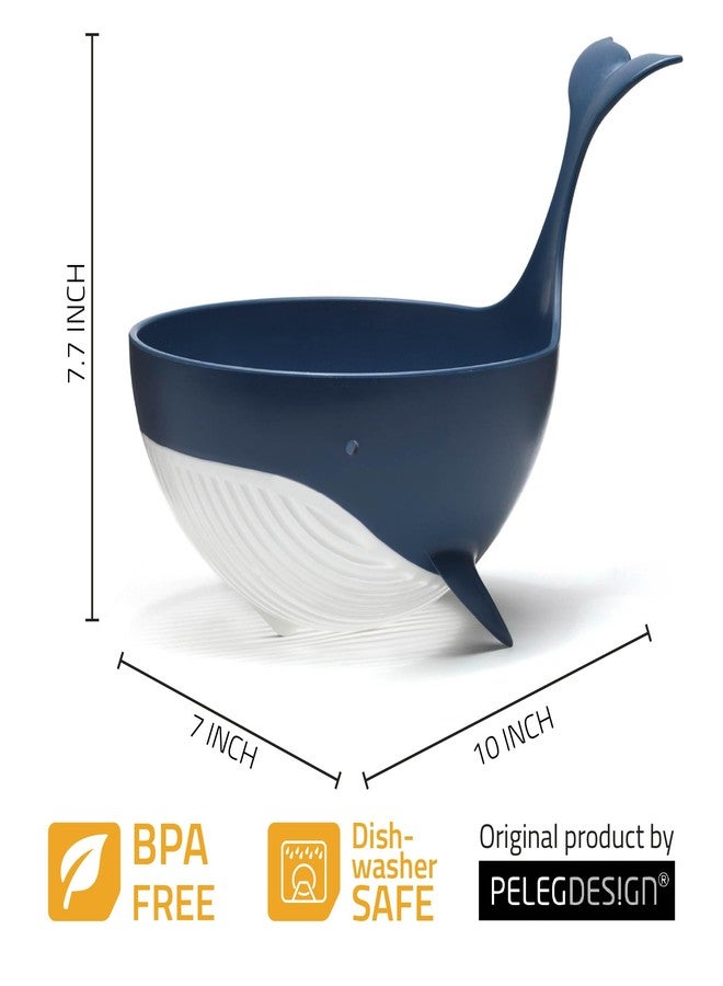 بيليج ديزاين مصفاة معكرونة متوسطة الحجم من تصميم بيليج - مصفاة بلاستيكية مرحة على شكل حوت لتصفية المعكرونة (حتى 3 حصص) والخضراوات والفواكه - Image 5
