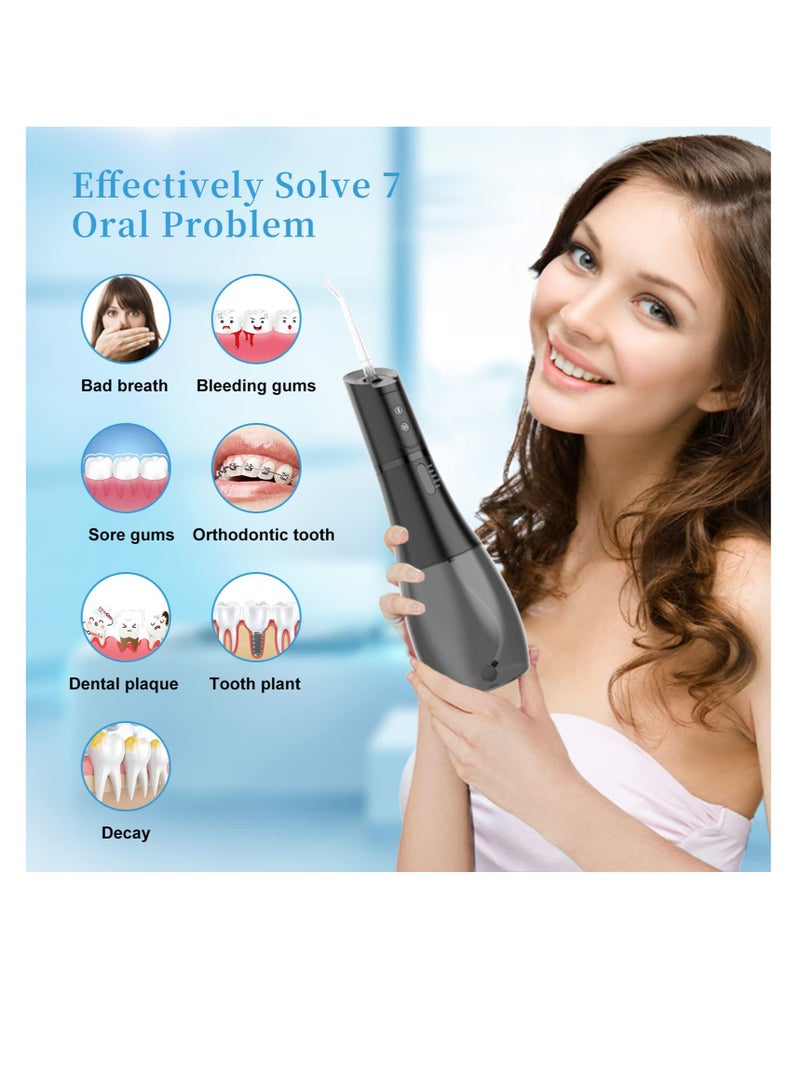 Excefore Cordless Water Dental Flosser, 4 Modes Professional Dental Oral Irrigator, Portable and Rechargeable Oral Irrigator, with IPX8 Waterproof, for Travel, Home Use and Teeth Braces Care (Black) - Image 4