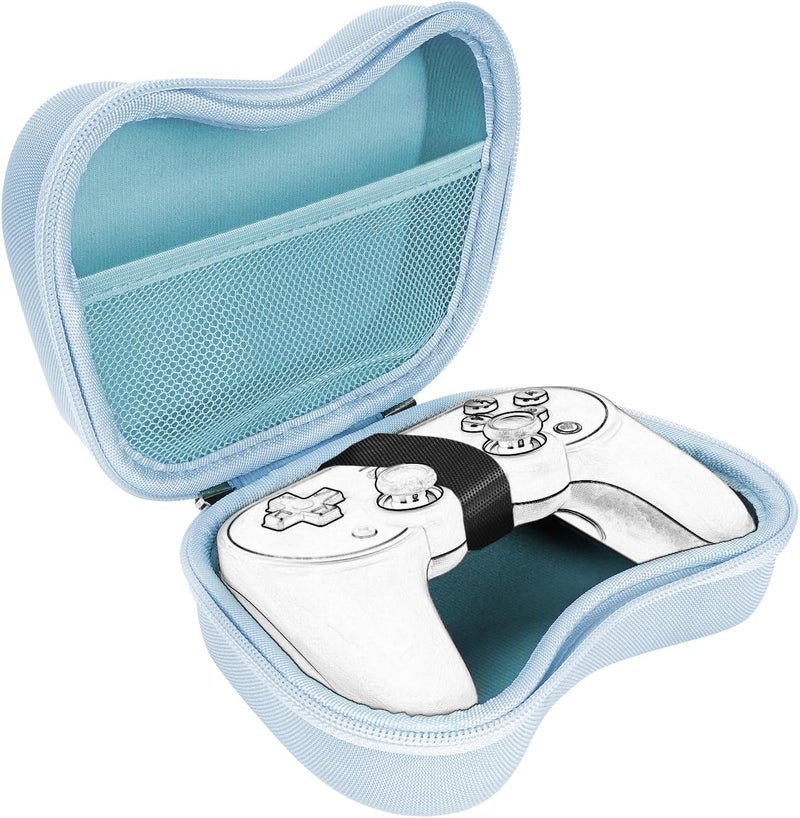 Linkidea Hard Travel Controller Case Compatible with 8BitDo Pro 2/Ultimate Bluetooth/2.4G Dual Sense Wireless Controller Gaming Accessories Carrying Case, Game Protective Storage Bag (Blue) - Image 1