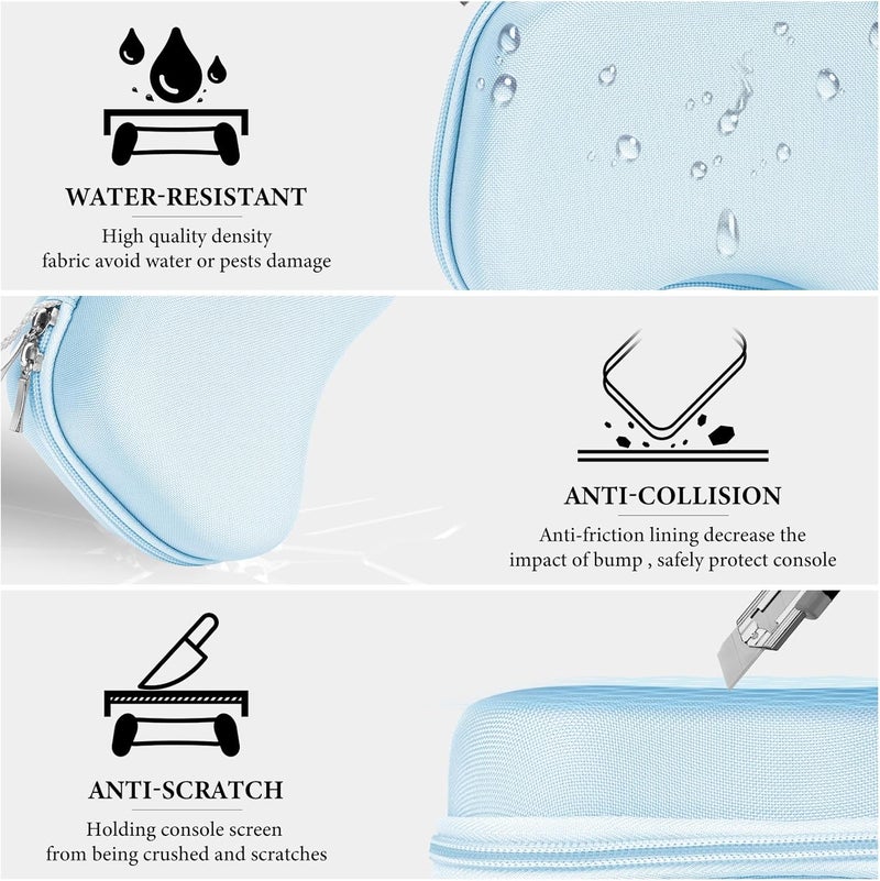 Linkidea Hard Travel Controller Case Compatible with 8BitDo Pro 2/Ultimate Bluetooth/2.4G Dual Sense Wireless Controller Gaming Accessories Carrying Case, Game Protective Storage Bag (Blue) - Image 4