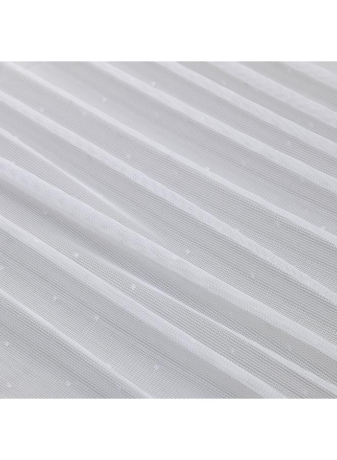 erorex Sheer curtains, 1 pair, white dotted/with rod pocket, 145x300 cm - Image 4