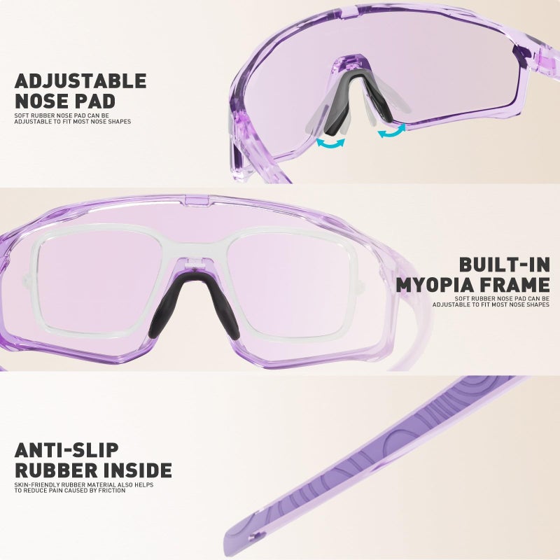 KAPVOE Photochromic Cycling Glasses Men Women Clear Mountain Bike Sunglasses MTB Sports Transition Triathlon Bicycle Running - Image 3