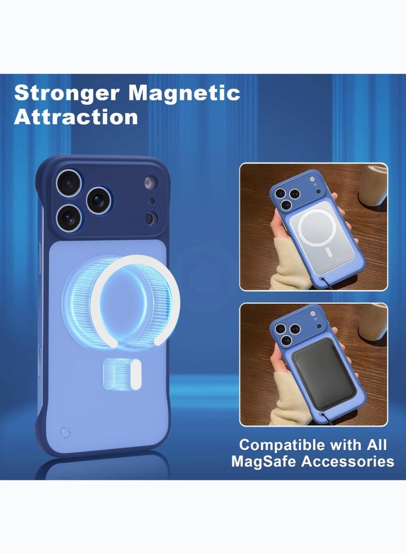iPhone 17 Pro Magnetic Case Cover,Clear Matte Ultra-Thin Bumper Frameless Borderless Design,Full Camera Protection for Women Men - Image 4