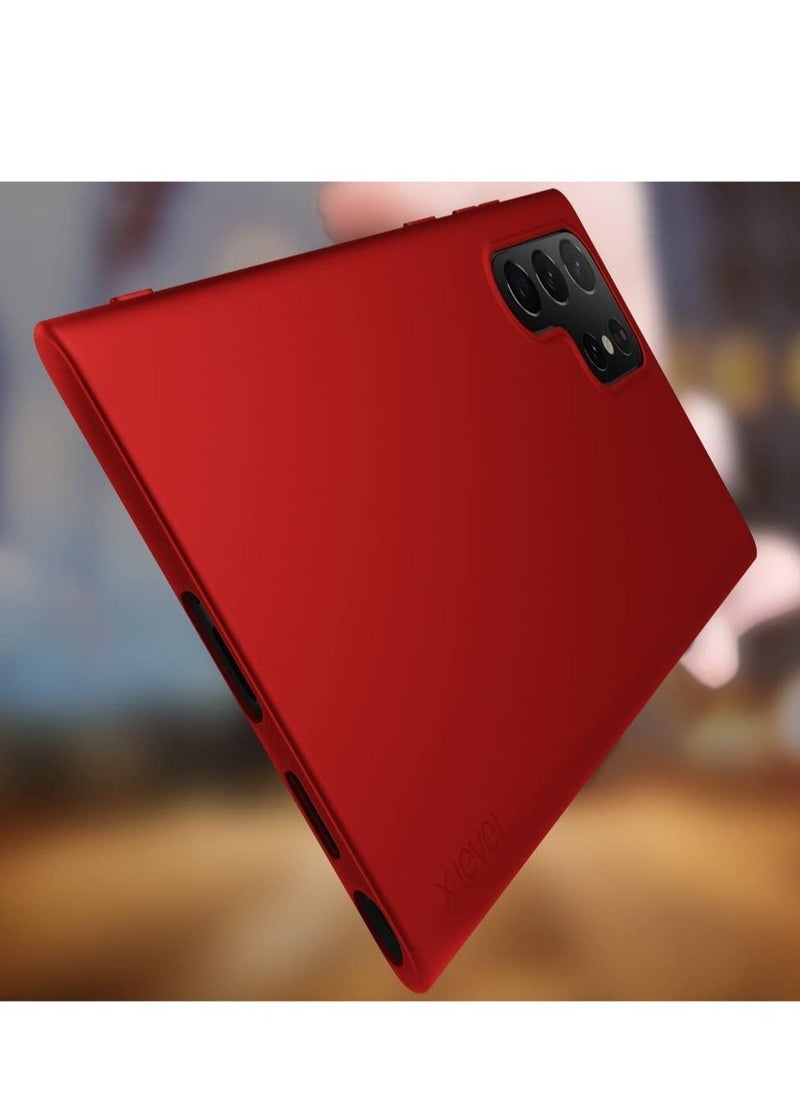 IAF Samsung Galaxy S22 Ultra Case Ultra-Thin Slim Fit Soft TPU [Guardian Series] S22 Ultra Phone Back Cover Light Protective Matte Finish Coating Case Compatible Samsung S22 Ultra-Red - Image 3