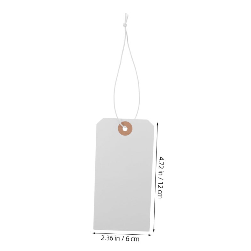 100 Pcs Blank White Clothing Tags Wire Writable Paper Labels For Shoes Bags Apparel - Image 3