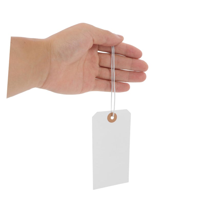 100 Pcs Blank White Clothing Tags Wire Writable Paper Labels For Shoes Bags Apparel - Image 4