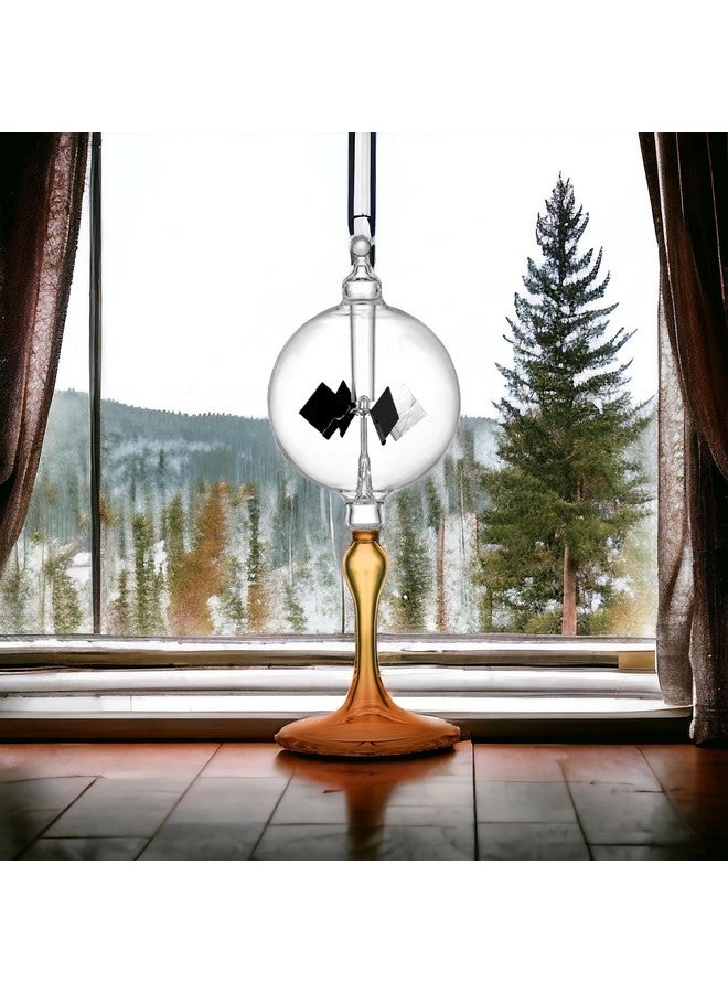 DORAMI Medium Orange Solar Power Radiometer Crookes Spinning Vanes Glass Windmill Gift Home Desk Decoration M - Image 3