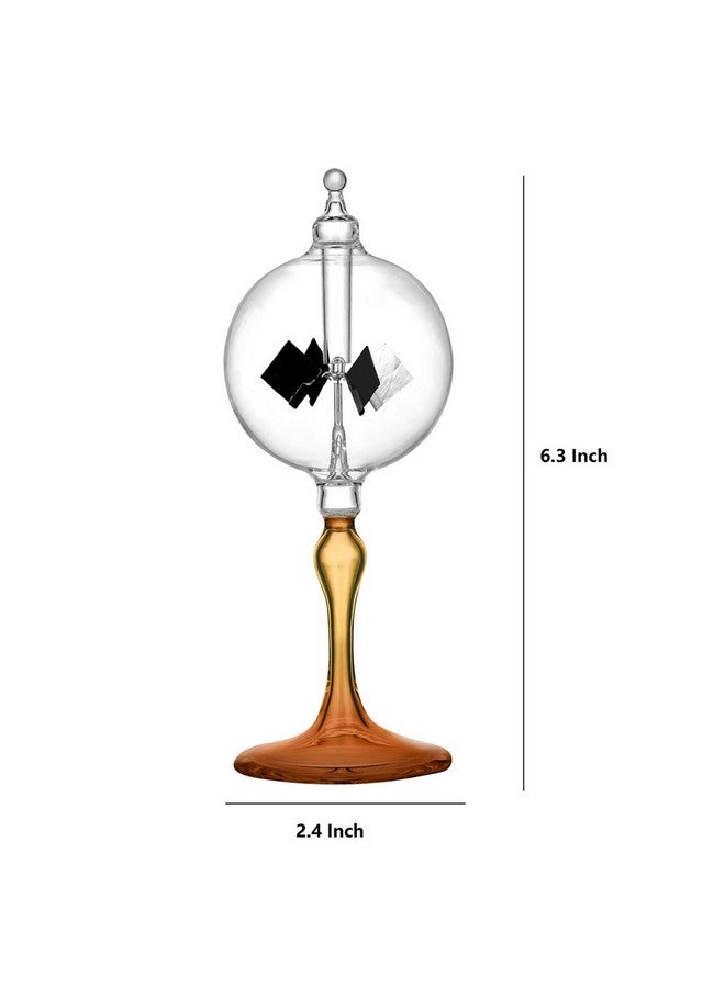 DORAMI Medium Orange Solar Power Radiometer Crookes Spinning Vanes Glass Windmill Gift Home Desk Decoration M - Image 2