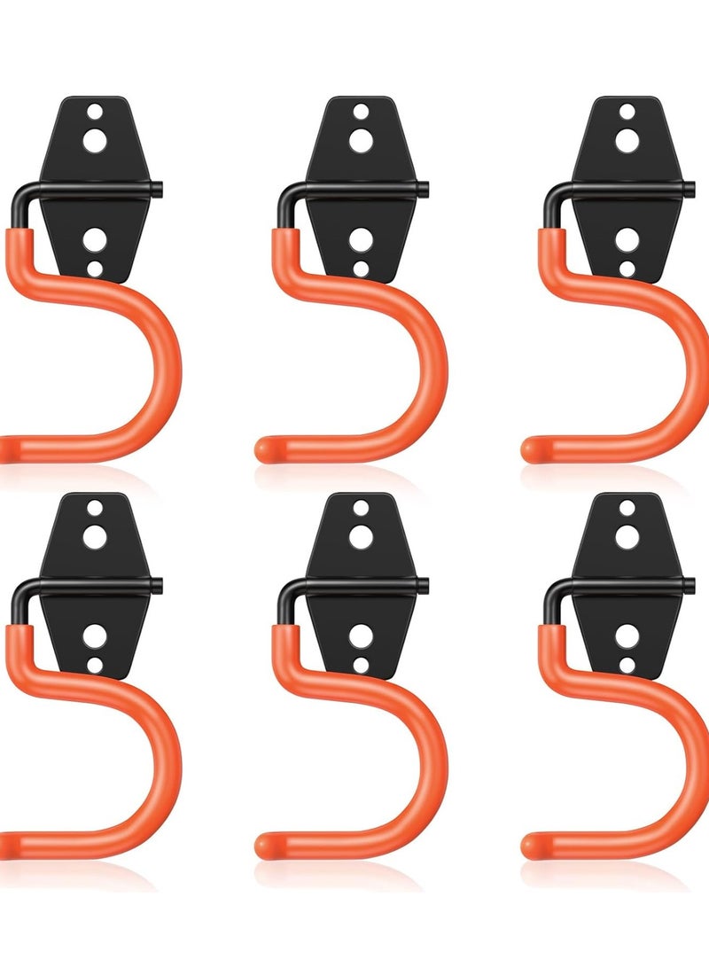 Bukela 6 Pack Garage Hooks(S Hook), Garden Tool Organizer Wall Mount Garage Organizers and Storage with Heavy Duty Hooks Tool Hangers for Garage Wall, Shed, Garden (Orange S Hook, S Hook)  - Image 1