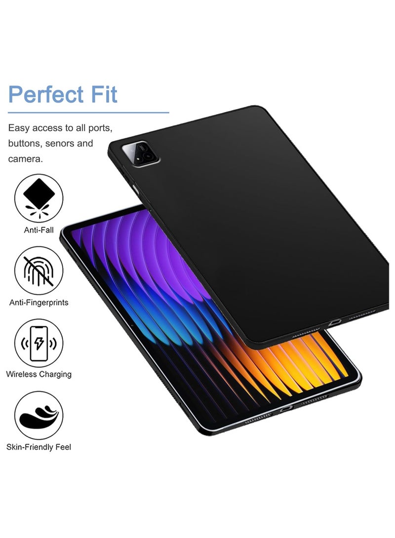 عام غلاف واقي مناسب لأجهزة Xiaomi Pad 7 و Pad 7 Pro مقاس 11.2 بوصة، مع قطعتين من زجاج الحماية المقوى، غطاء واقي فائق الرقة من مادة TPU المرنة، غطاء خلفي متين مقاوم للصدمات من السيليكون المرن خفيف الوزن - Image 2
