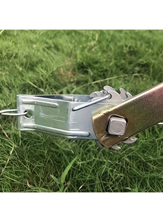 مشد السياج الكهربائي الذهبي الأخضر ذو المقبض ذو السنّ قابل للتعديل مع قبضة برغية قابلة للضبط - Image 3