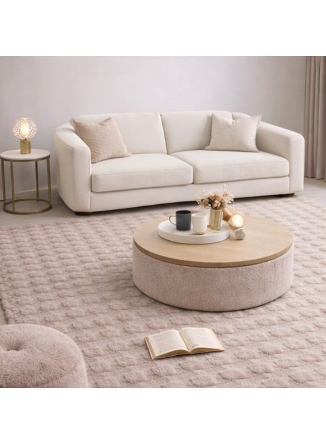 Home auraa Carpet Rug Anti-Slip – Size 160 x 230 cm – 5.25x7.55 ft | Pebble Shaggy Design - Beige Color | Ideal Carpet for Living Room, Bedroom, Office, Hallway or Balcony - Image 2