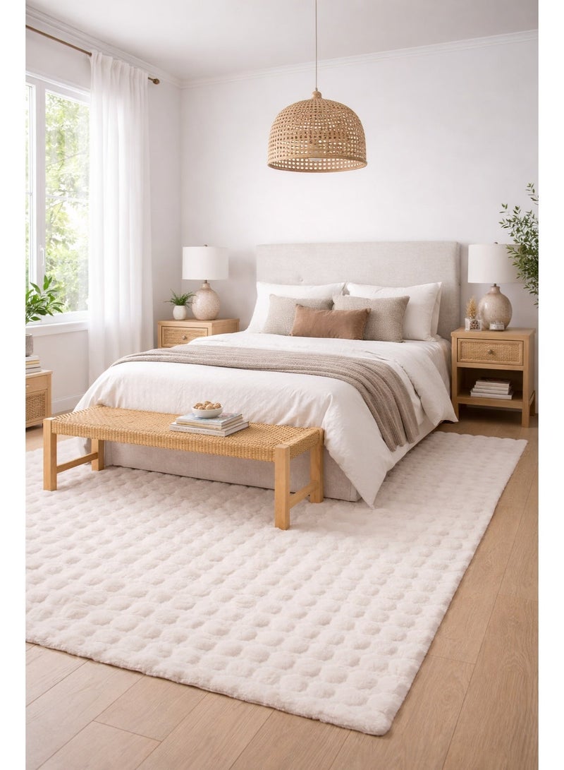Home auraa Carpet Rug Anti-Slip – Size 160 x 230 cm – 5.25x7.55 ft | Pebble Shaggy Design - Beige Color | Ideal Carpet for Living Room, Bedroom, Office, Hallway or Balcony - Image 1