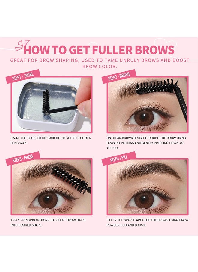 Kiss Beauty - Eyebrow Soap Kit, 3D Brows Styling Soap, Transparent Long-lasting Waterproof Eyebrow Shaping Gel Eyebrow Styling Pomade with Eyebrow Brushes for Natural Eyebrows - Image 1