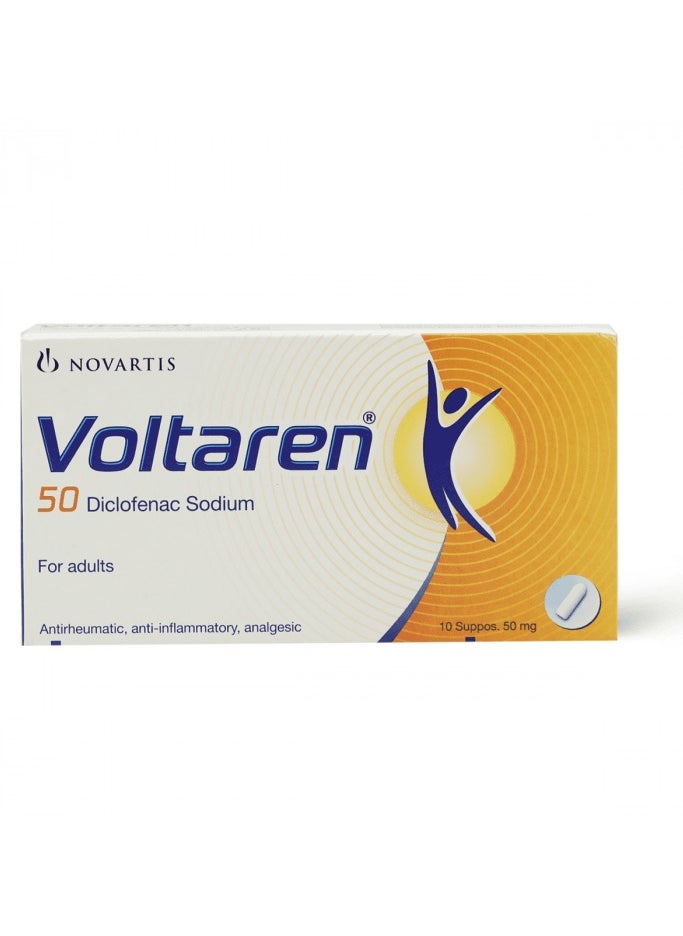NOVARTIS Voltaren Suppositories 50mg – 10 Rectal Suppositories for Pain & Inflammation Relief 