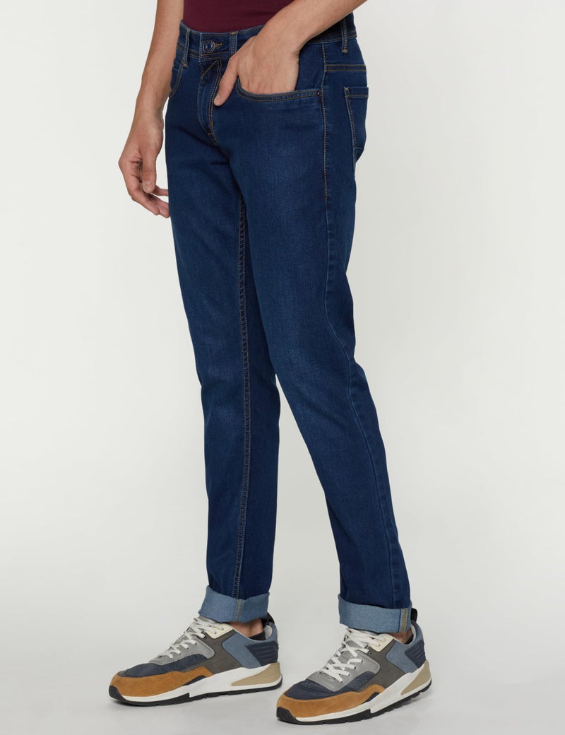 Peter England Men's Premium Skinny Fit Stretchable Jeans, Mid Rise,Blue, 28 - Image 2