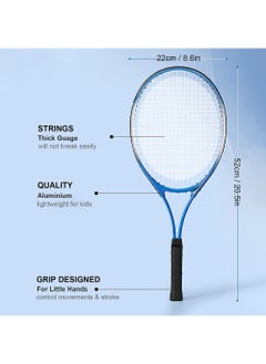 Rock Pow Set of 2 Kids Tennis Rackets Pre-Strung 8.6 Inch Light Kids Racquet Set for Beginner Boys and Girls with 1 Tennis Balls and Carry Bag  - Image 2