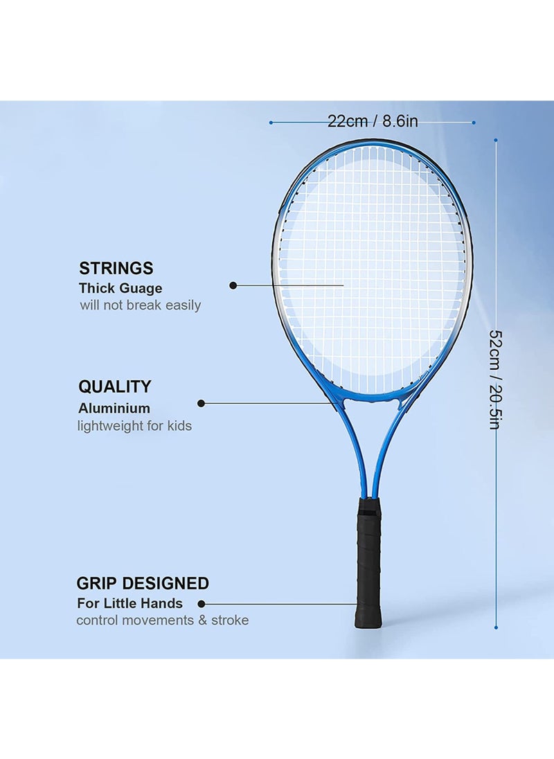 Rock Pow - Set of 2 Kids Tennis Rackets Pre-Strung 8.6 Inch Light Kids Racquet Set for Beginner Boys and Girls with 1 Tennis Balls and Carry Bag - Image 1