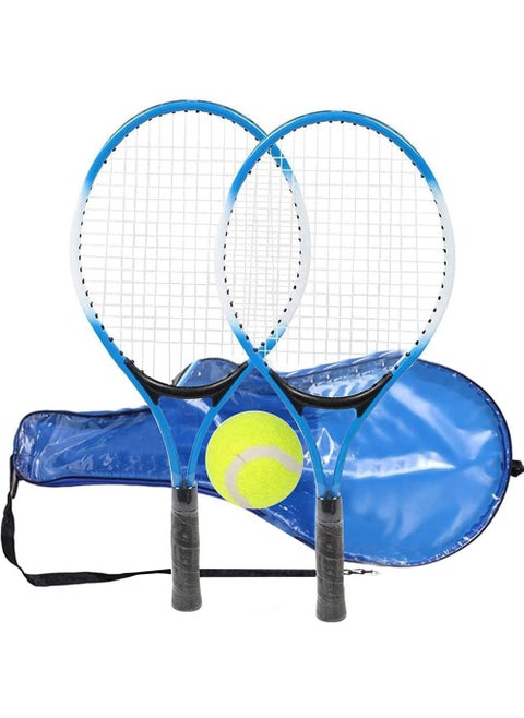 Set of 2 Kids Tennis Rackets Pre-Strung 8.6 Inch Light Kids Racquet Set for Beginner Boys and Girls with 1 Tennis Balls and Carry Bag