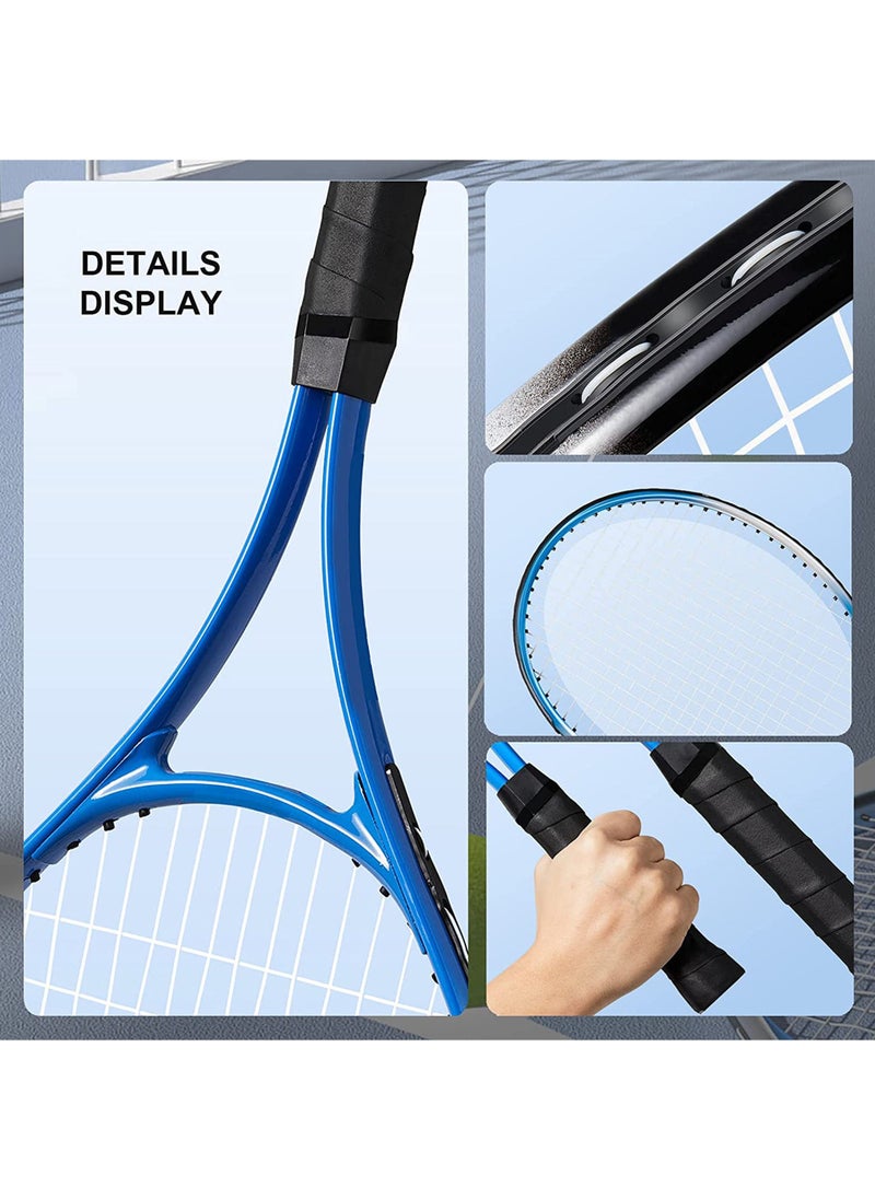 Rock Pow - Set of 2 Kids Tennis Rackets Pre-Strung 8.6 Inch Light Kids Racquet Set for Beginner Boys and Girls with 1 Tennis Balls and Carry Bag - Image 1