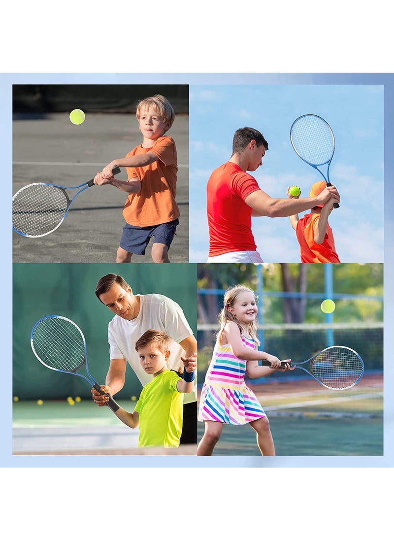 Rock Pow - Set of 2 Kids Tennis Rackets Pre-Strung 8.6 Inch Light Kids Racquet Set for Beginner Boys and Girls with 1 Tennis Balls and Carry Bag - Image 1